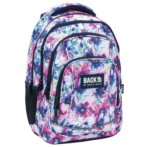 Mochila escolar BackUP A 07 Flores, vista frontal