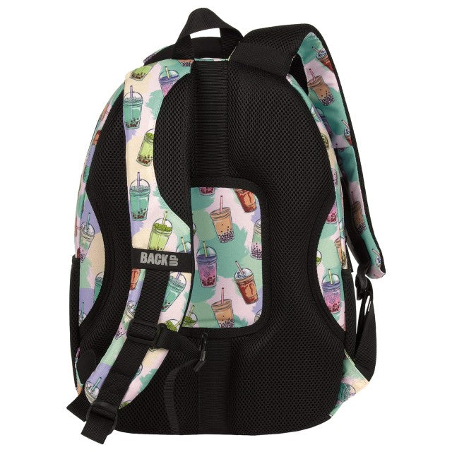 Interior da mochila com compartimentos e bolsos organizadores