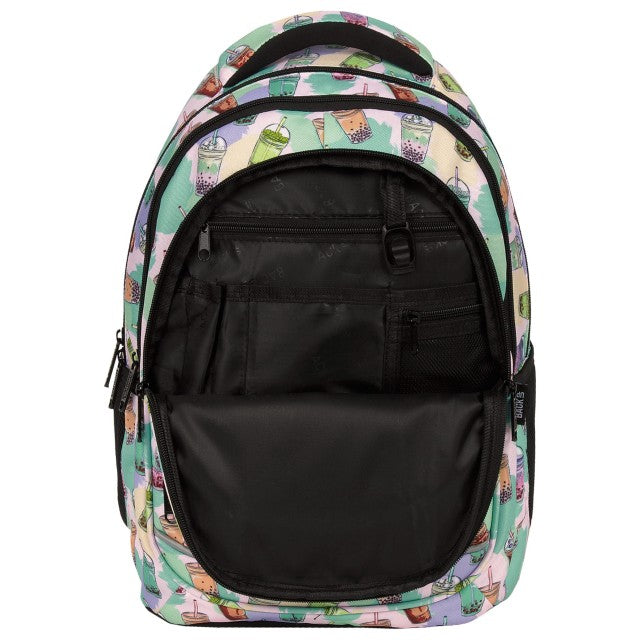 Bolso interior com argola para chaves e divisórias para canetas