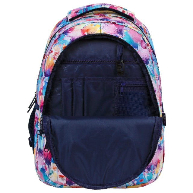 Bolso frontal com fecho e pega reforçada
