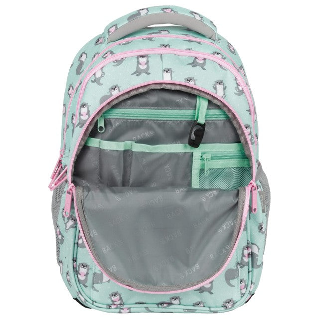 Bolso largo da frente com fecho cor de rosa