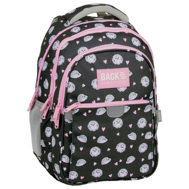 Mochila escolar BackUP P 16 Ouriços Doces, vista frontal
