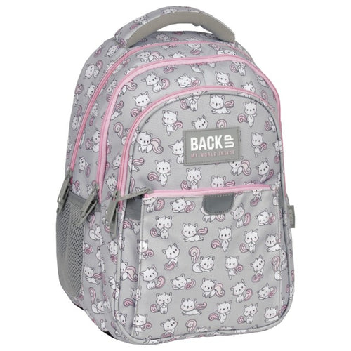 Mochila escolar BackUP P 26 com gatinhos, vista frontal