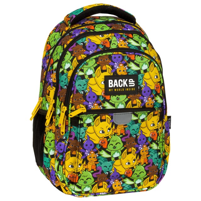 Mochila escolar BackUP P 62 Space Animals, vista frontal