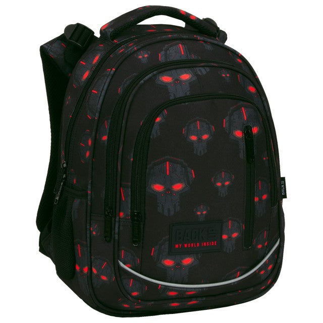 Mochila escolar BackUP R 45 Roboty Red, vista frontal