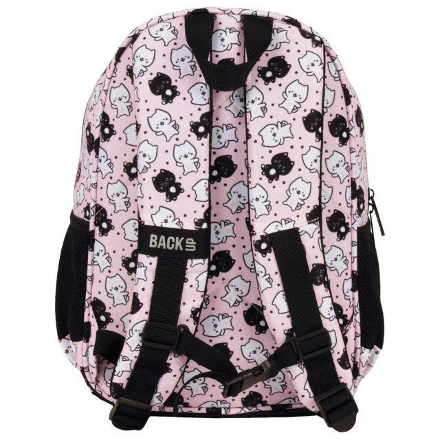 Interior da mochila Gatinhos Rosa Pequena com os dois compartimentos