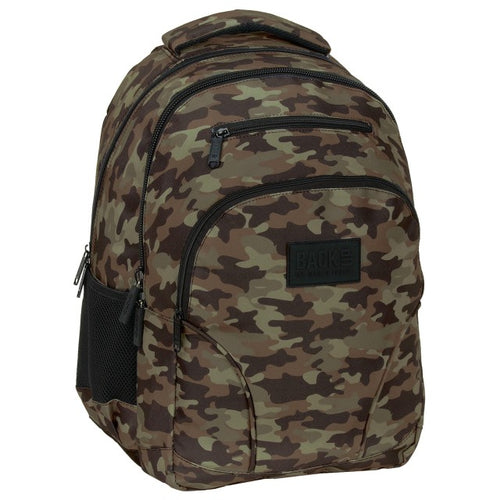 Mochila escolar BackUP W 60 em padrão camuflagem, vista frontal