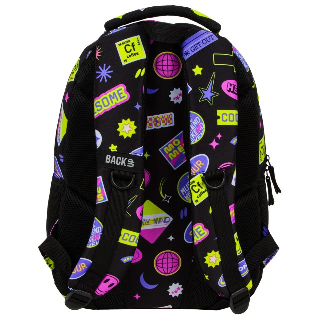 Costas ergonómicas e alças acolchoadas da mochila