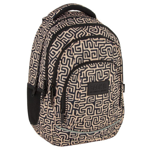 Mochila escolar BackUP A 08 Cool Beige, vista frontal