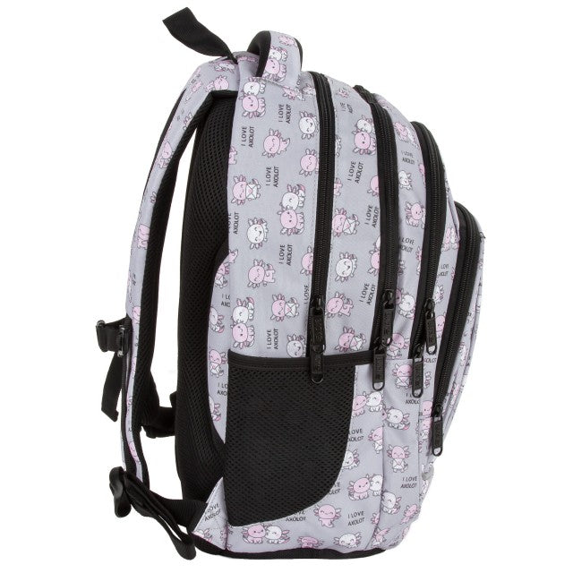 Vista lateral com bolso para garrafa de água