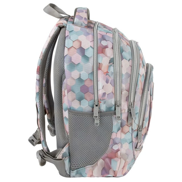 Vista lateral com bolso para garrafa de água
