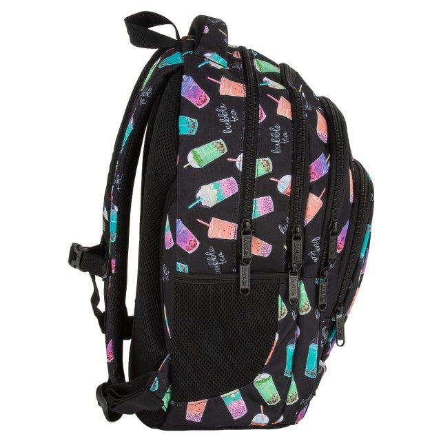 Vista lateral com bolso para garrafa de água