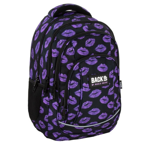 Mochila escolar BackUP A 27 Glitter Kiss, vista frontal