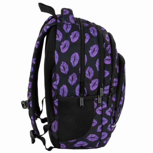 Vista lateral com bolso para garrafa de água