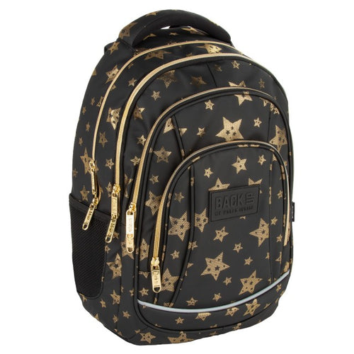 Mochila escolar BackUP A 40 Golden Stars, vista frontal