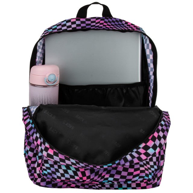 Bolso da frente com organizador e compartimento de fecho
