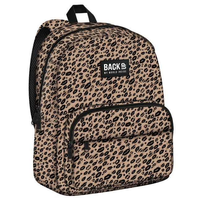 Mochila escolar BackUP C 31 Leopard Print, vista frontal