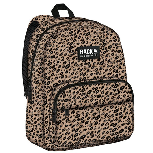 Mochila escolar BackUP C 31 Leopard Print, vista frontal