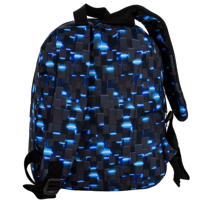 Mochila BackUP F 44 Bytewave, detalhe do padrão de blocos néon