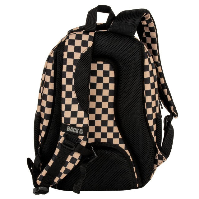 Mochila BackUP O 24 Xadrez Bege, organizador do segundo compartimento