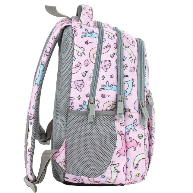 Mochila BackUP P 06 Cute Dogs, costas acolchoadas e alças