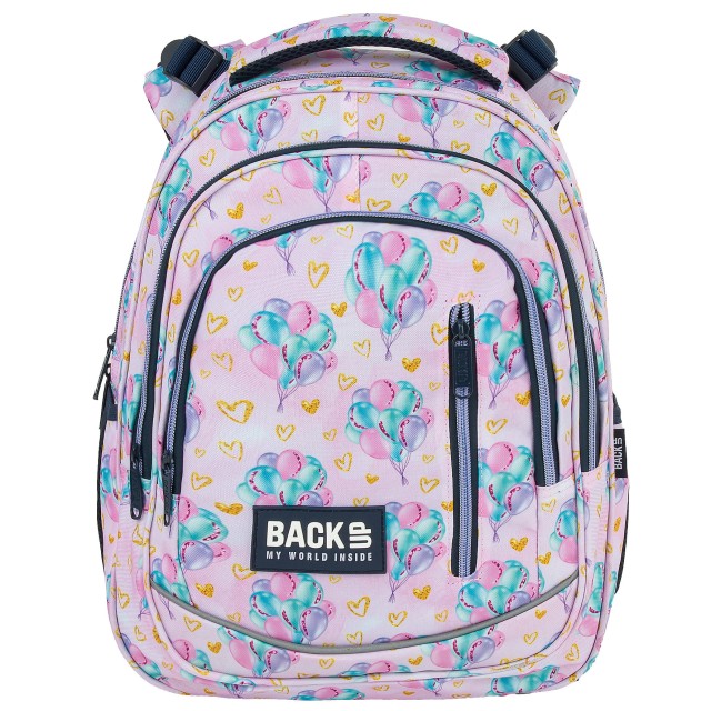 Mochila BackUP R 41 Balloons, vista lateral com bolso para garrafa