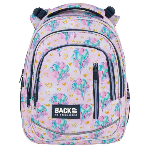 Mochila BackUP R 41 Balloons, vista lateral com bolso para garrafa