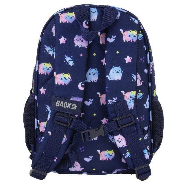 Mochila BackUP Violet Kittens Pequena, interior com os dois compartimentos