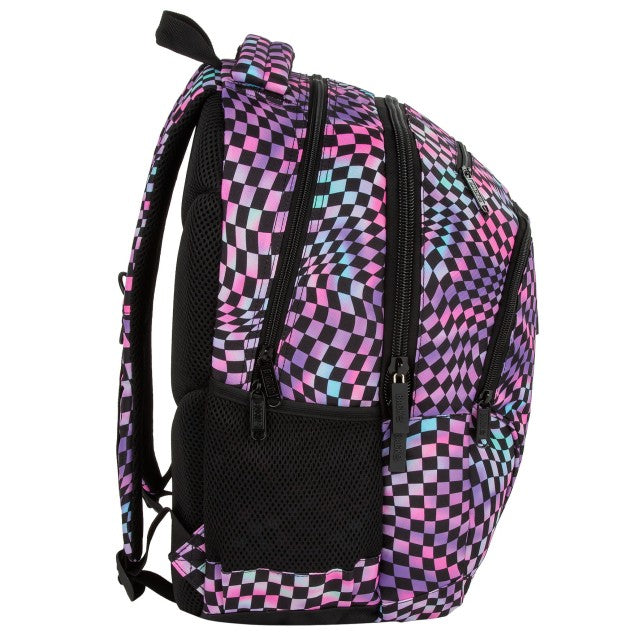 Mochila BackUP Crazy Checkerboard Extra Grande, costas reforçadas e alças