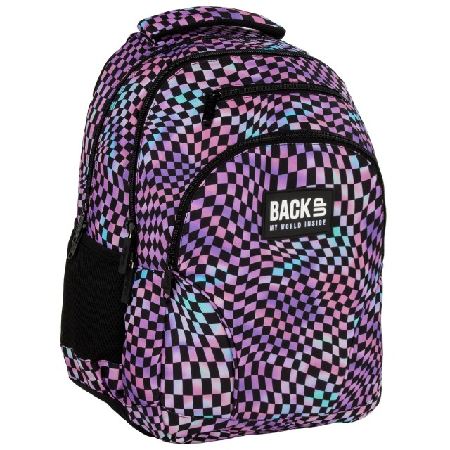 Mochila BackUP Crazy Checkerboard tamanho Extra Grande 45x32x23, vista frontal