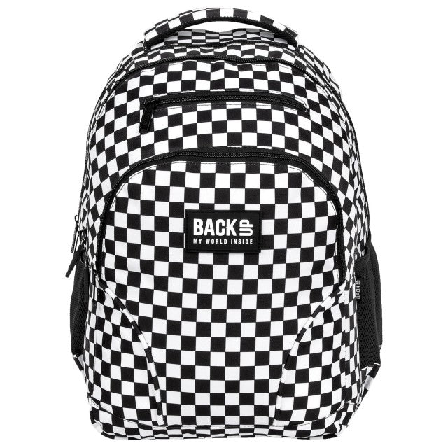 Vista lateral da mochila BackUP W 94 xadrez