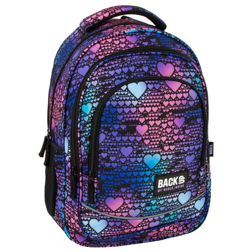 Mochila escolar BackUP X 18 Dance Hearts, vista frontal