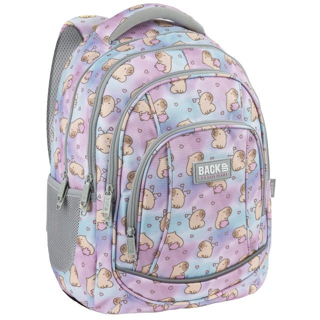Mochila escolar BackUP A 04 Kapibara Dream, vista frontal