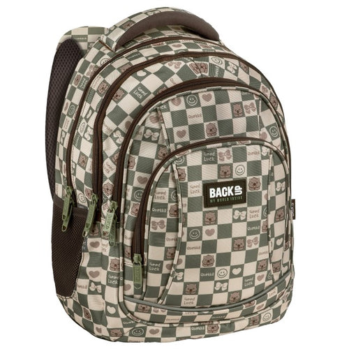 Mochila escolar BackUP A 17 Cute Check, vista frontal