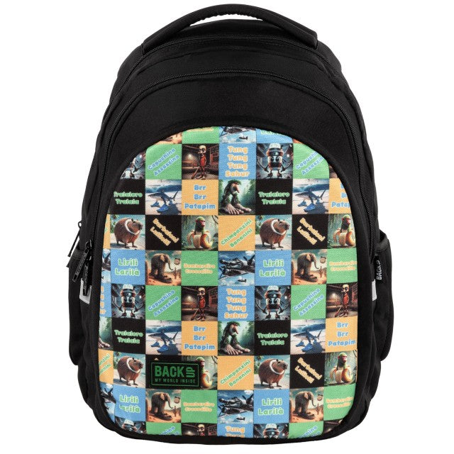 Vista lateral da mochila BackUP D 56 com bolso para garrafa