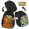 Mochila escolar BackUP D 56 preta com painel Brainrot, vista frontal