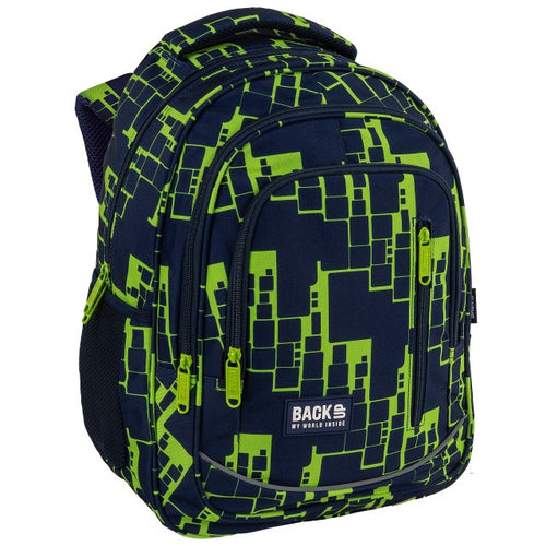 Mochila escolar BackUP G 83 Neon Tech, vista frontal