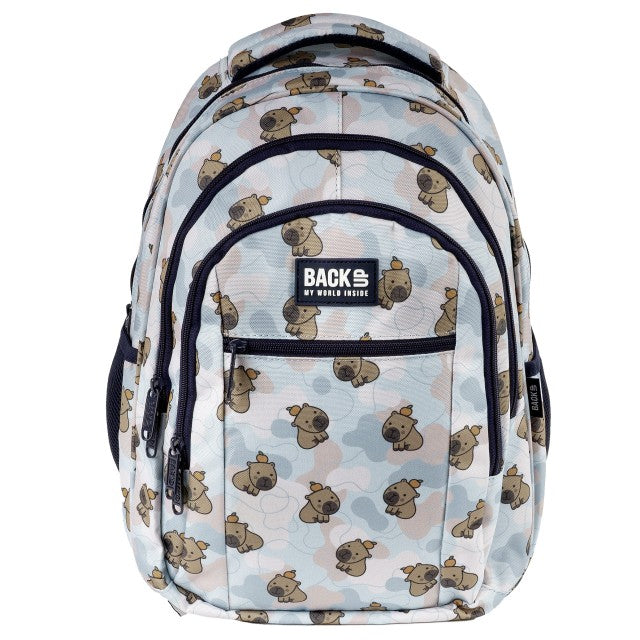 Vista lateral da mochila BackUP O 31 com bolso para garrafa