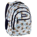 Mochila escolar BackUP O 31 com capivaras e laranjas, vista frontal