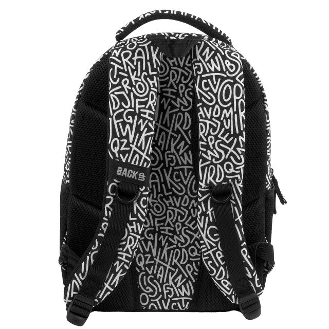 Compartimento frontal com bolso de rede e divisórias
