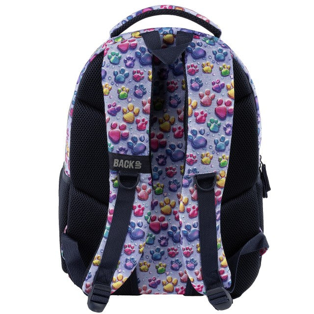 Compartimento frontal com bolso de rede e divisórias