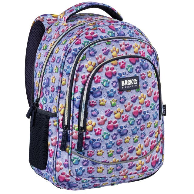 Mochila BackUP X 15 com patinhas coloridas, vista frontal