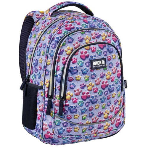 Mochila BackUP X 15 com patinhas coloridas, vista frontal
