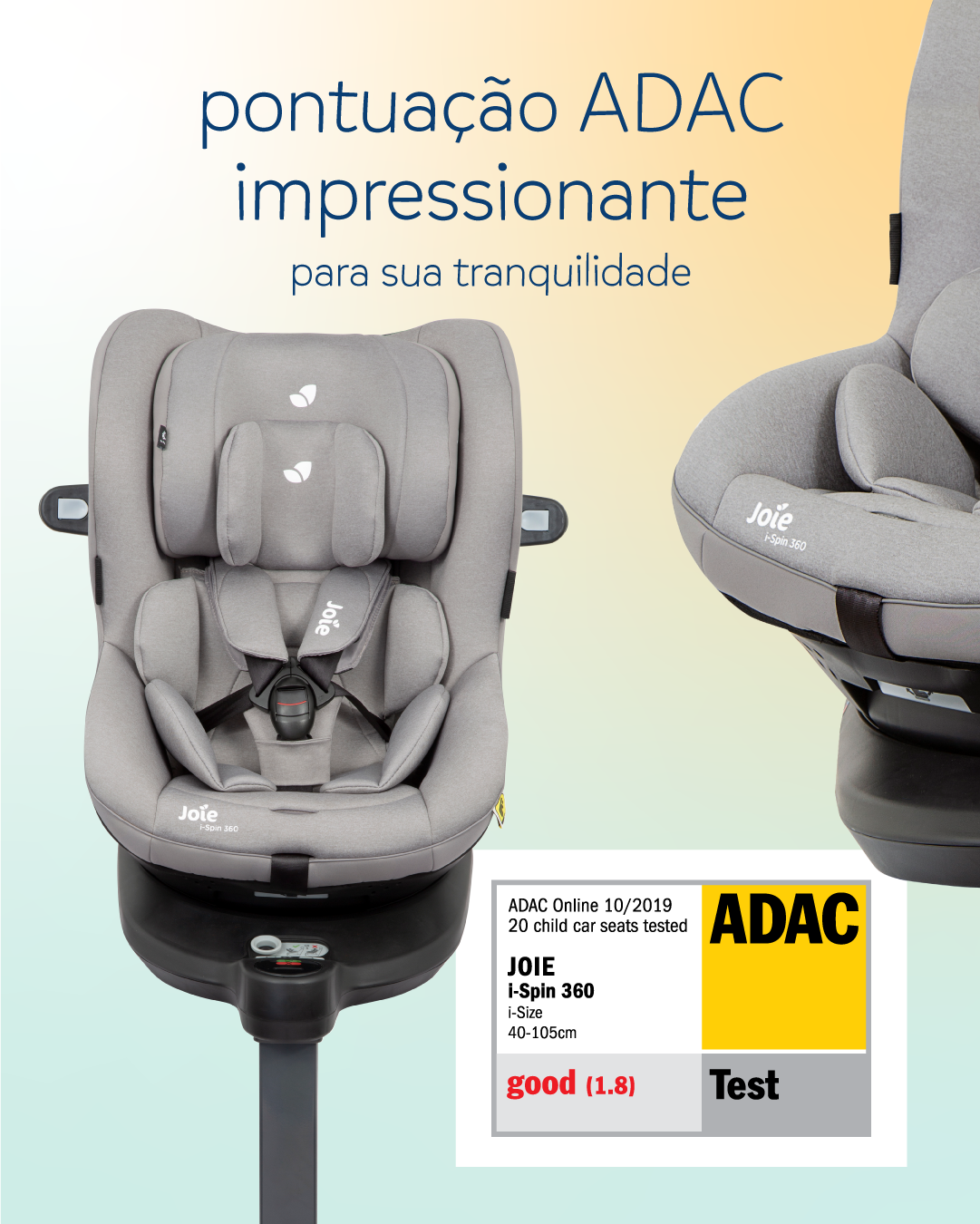 Silla de coche Joie i-Spin 360 | 40cm - 105cm MESH EDITION