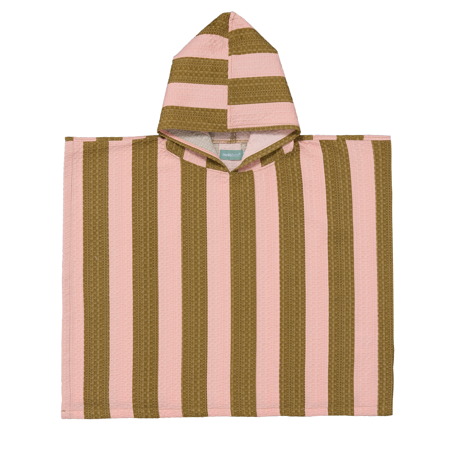 MolisandCo Poncho de banho Khaki & Rose Stripes