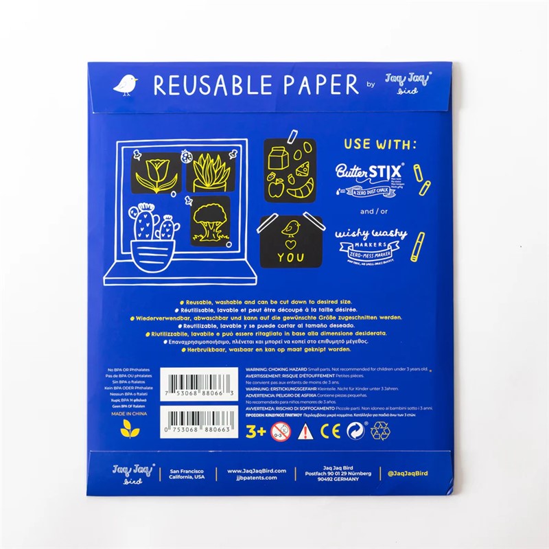 Jaq Jaq - Papel reutilizável e apagável - 10 folhas