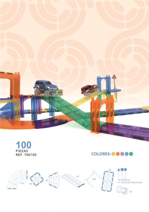 Nomic Jogo Blocos Magnéticos Vroom 100pc
