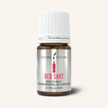 Frasco de 5ml do Óleo Essencial Young Living Red Shot, um suplemento alimentar cítrico com o rótulo Seed to Seal.