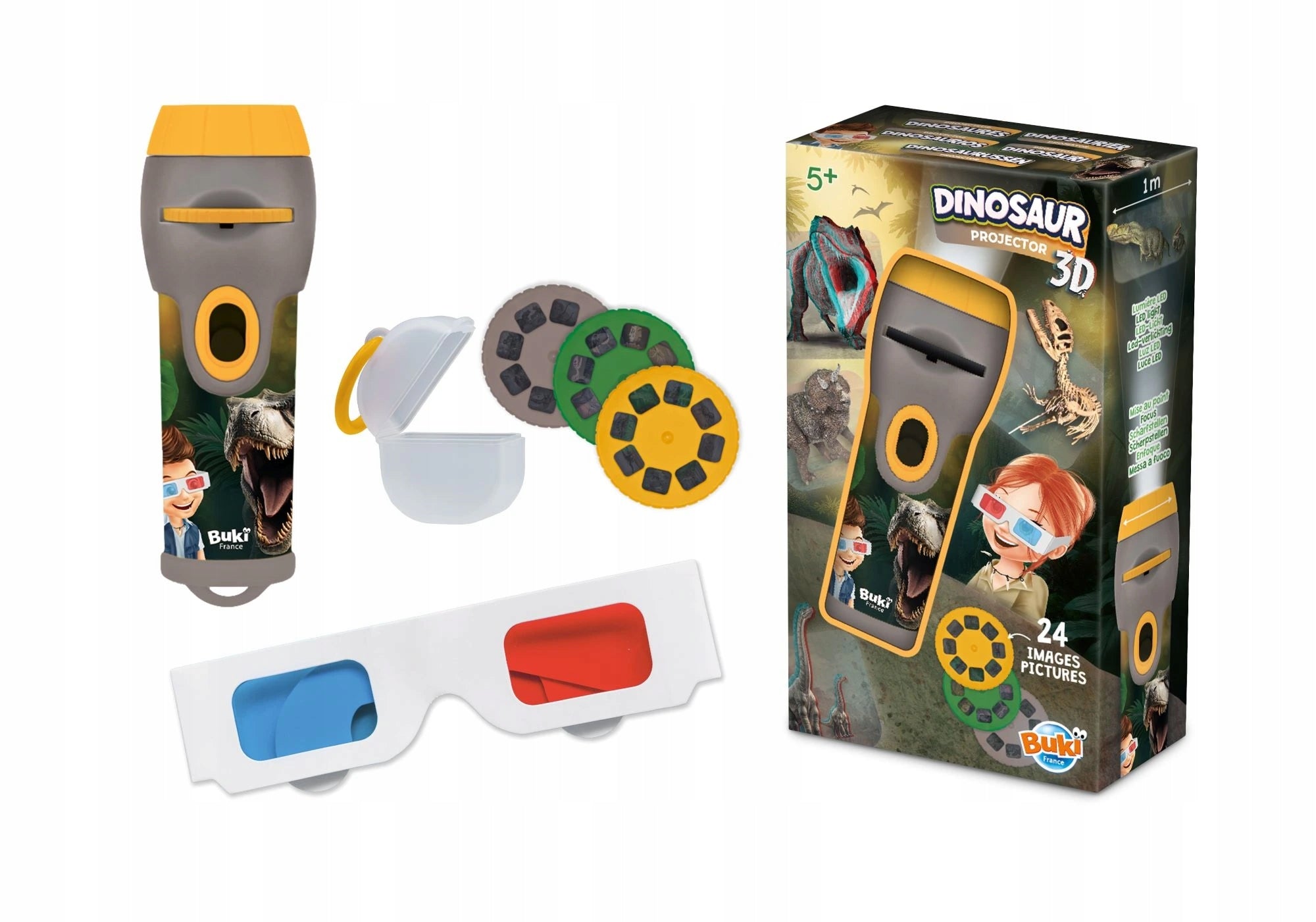 Buki Mini Projector with 24 images and 3D glasses - Dinosaurs