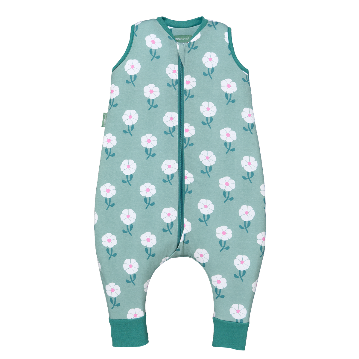 Saco de dormir MolisandCo TOG 1.0 com pés Sakura Garden, fotografia de produto da marca sobre fundo branco